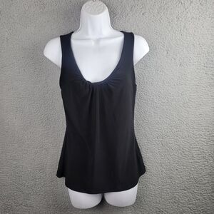 White House Black Market Tank Top Womens XS Black Scoop Motorcycle Goth Sexy